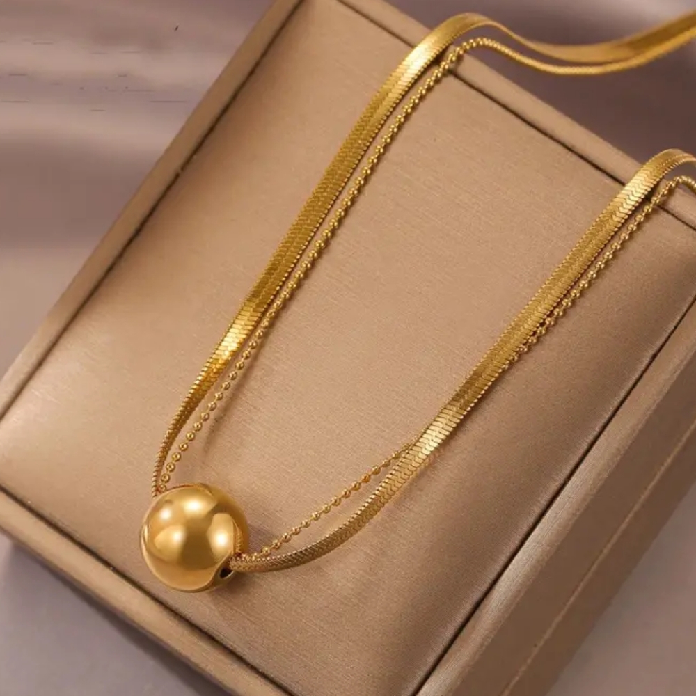 Necklace 14k Gold Filled with Real yellow Gold on base Material of Titanium !!!